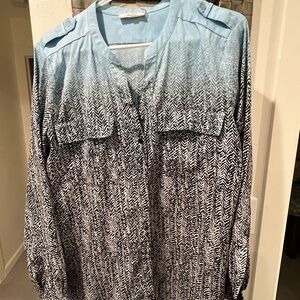 Blue and white, worn once